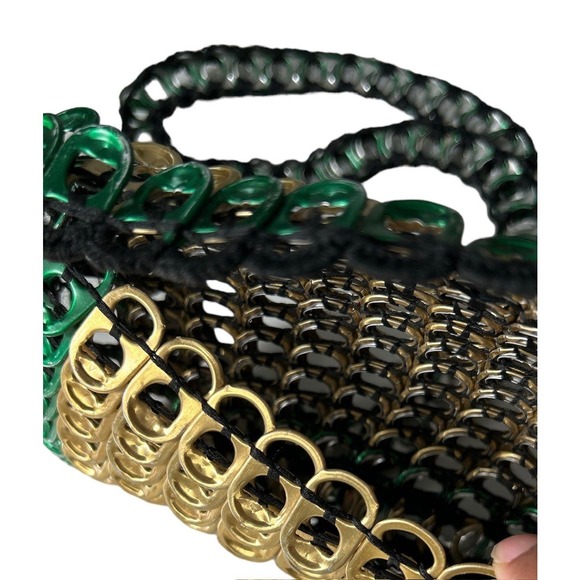 Handmade Vintage Artsy Bottle Cap Crochet Cross Body Purse One Of A Kind - Picture 4 of 4